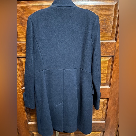 Trina Turk beautiful asymmetrical Navy Wool coat. EUC size 8 - Picture 5 of 9